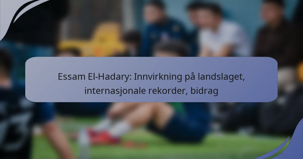 Essam El-Hadary: Innvirkning på landslaget, internasjonale rekorder, bidrag