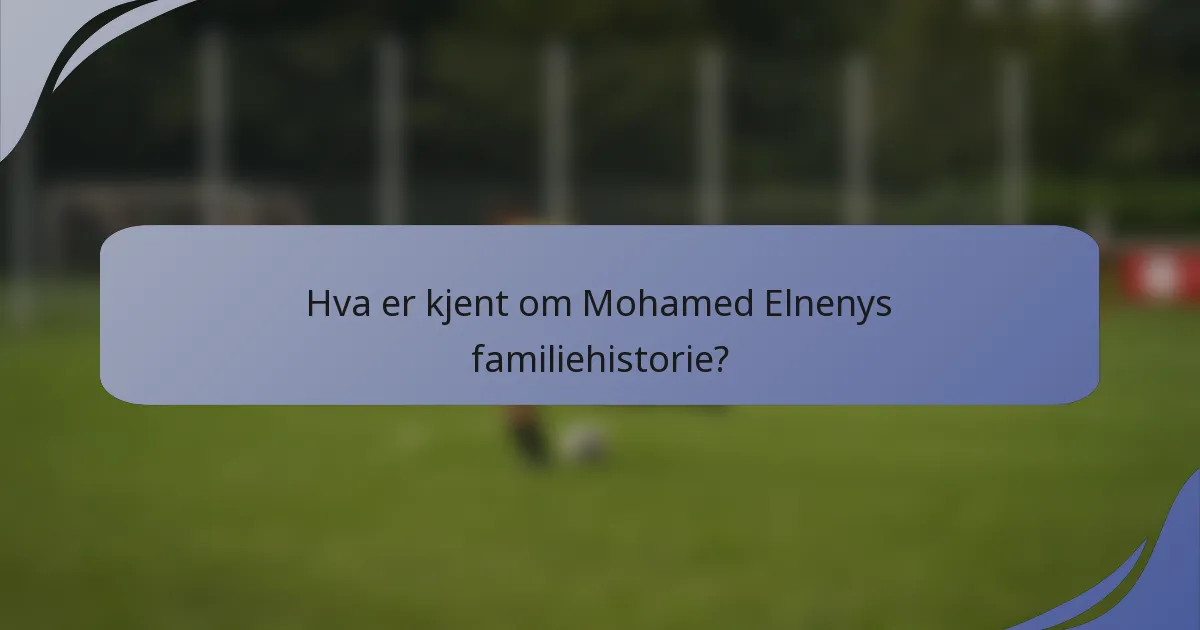 Hva er kjent om Mohamed Elnenys familiehistorie?