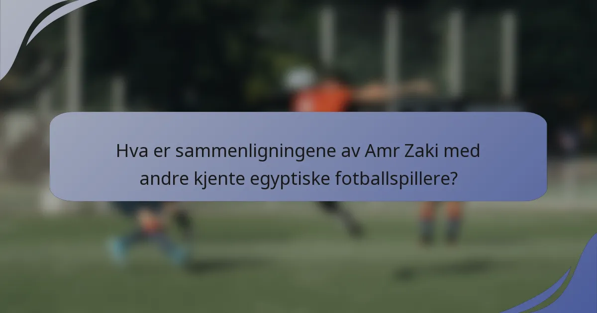 Hva er sammenligningene av Amr Zaki med andre kjente egyptiske fotballspillere?