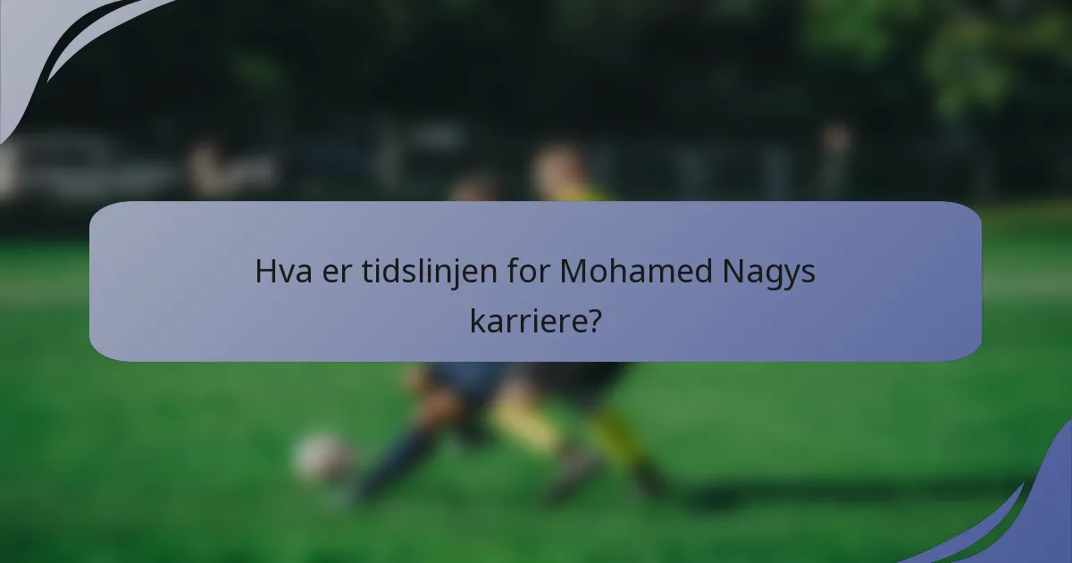 Hva er tidslinjen for Mohamed Nagys karriere?