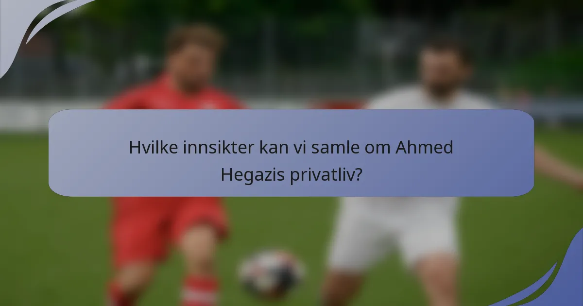 Hvilke innsikter kan vi samle om Ahmed Hegazis privatliv?