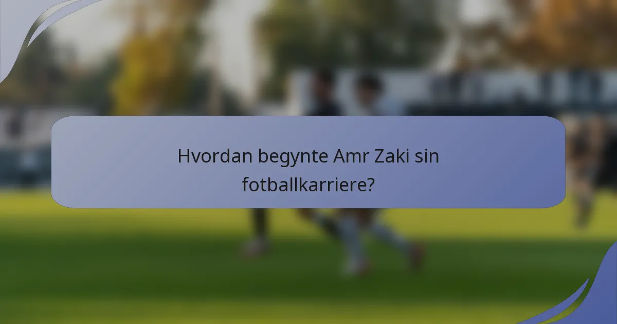 Hvordan begynte Amr Zaki sin fotballkarriere?